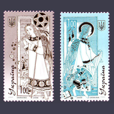 2008 марки серия Рождество ангел и Новый год №956-957
