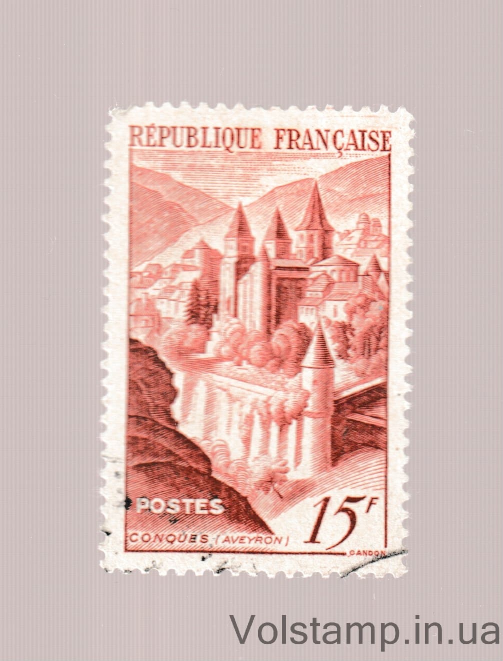 1947 Франция Марка (Аббатство Конк - Аверон) Гашеная №823