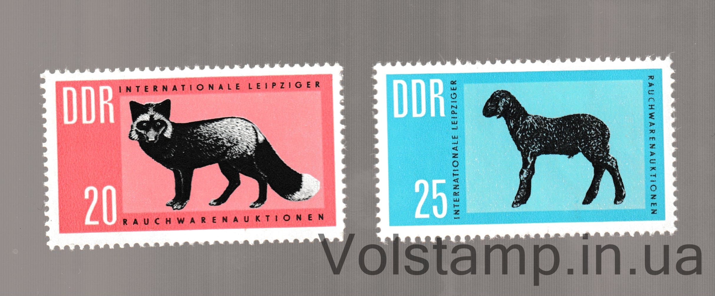 НДР Серія марок (Міжнародний хутровий аукціон Лейпциг.) MNH №945-946 1963 НДР Серія марок (Міжнародний хутровий аукціон Лейпциг.) MNH №945-946
