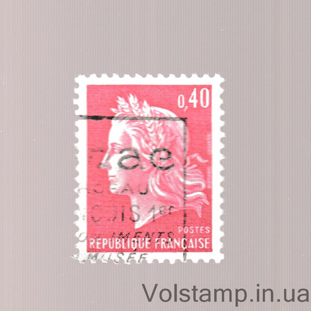 1969 Франция Марка с серии (Марианна Чефферская) Гашеная №1650