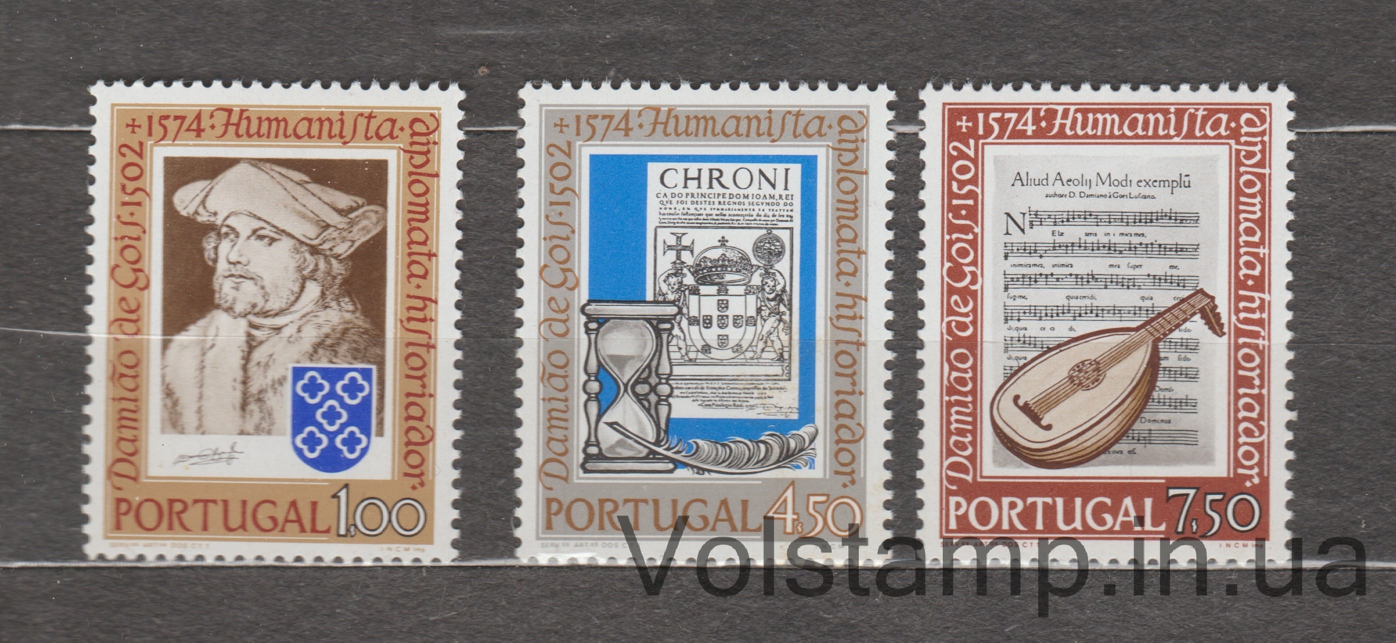 1974 Португалия Серия марок (Дамиан де Гойс Дюрера) MNH №1228-1230