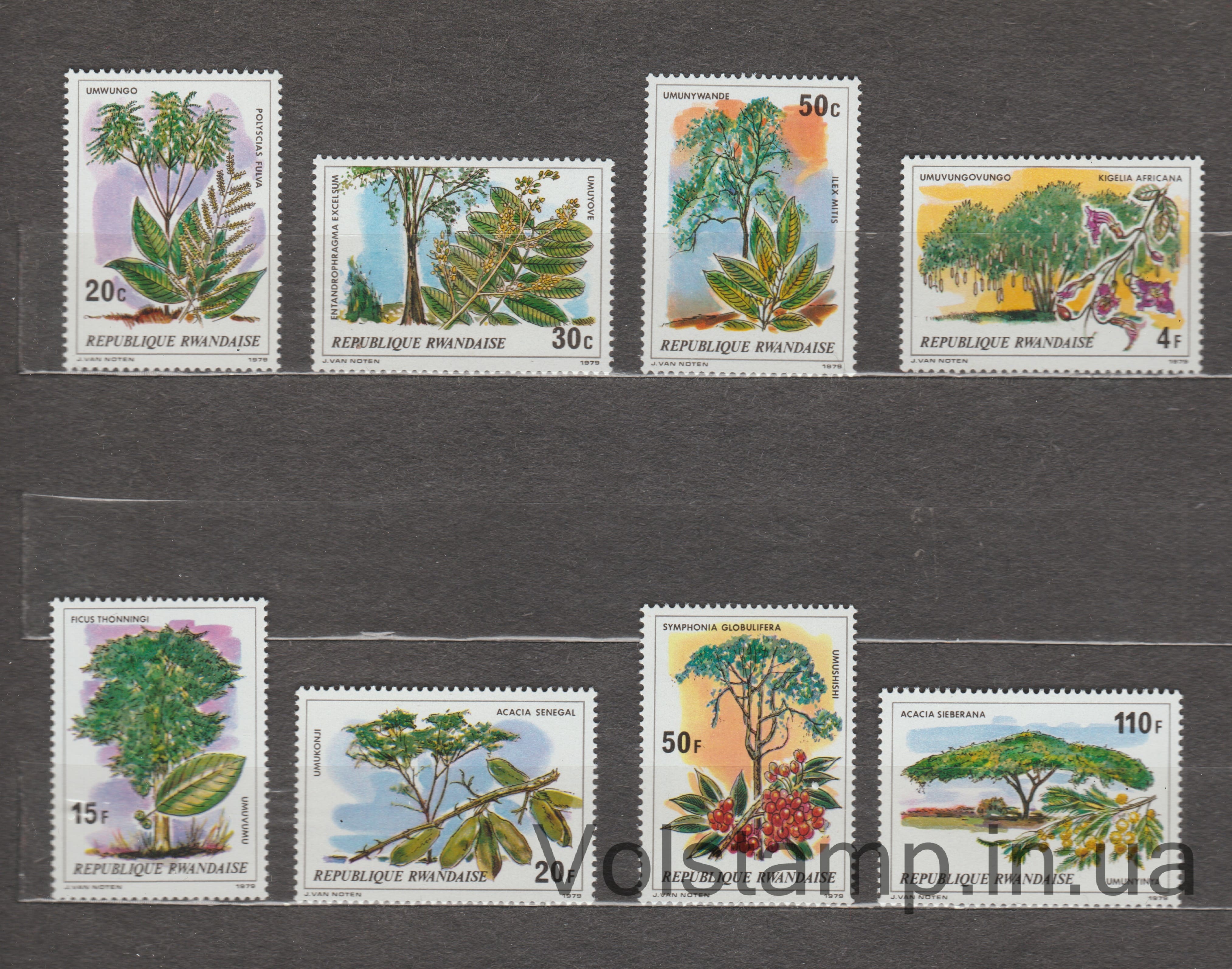1979 Руанда Серия марок (Африканские деревья и кустарники) MNH №984-991