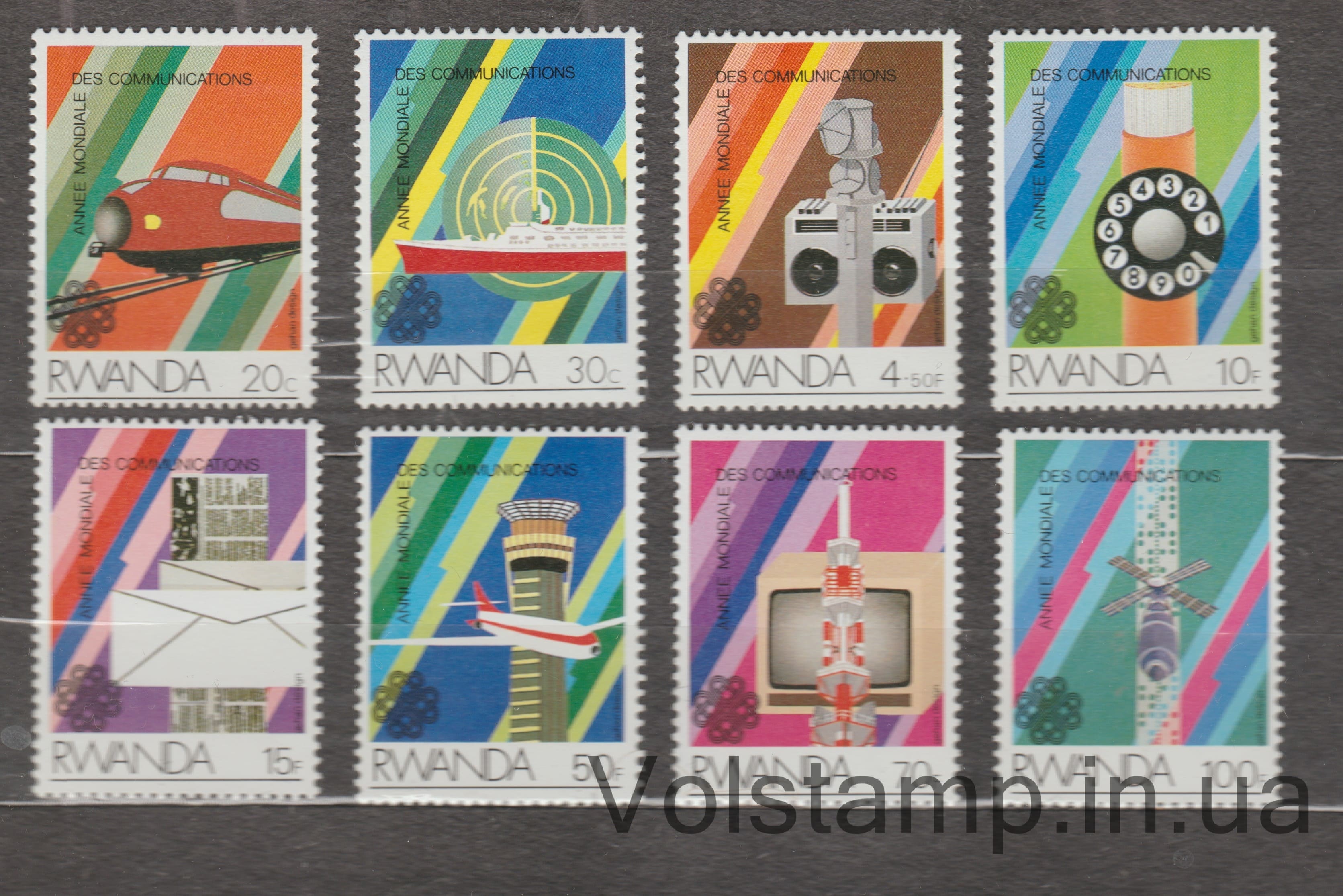 Rwanda Series of stamps (World Year of Communications) MNH №1259-1266 1984 Rwanda Series of stamps (World Year of Communications) MNH №1259-1266