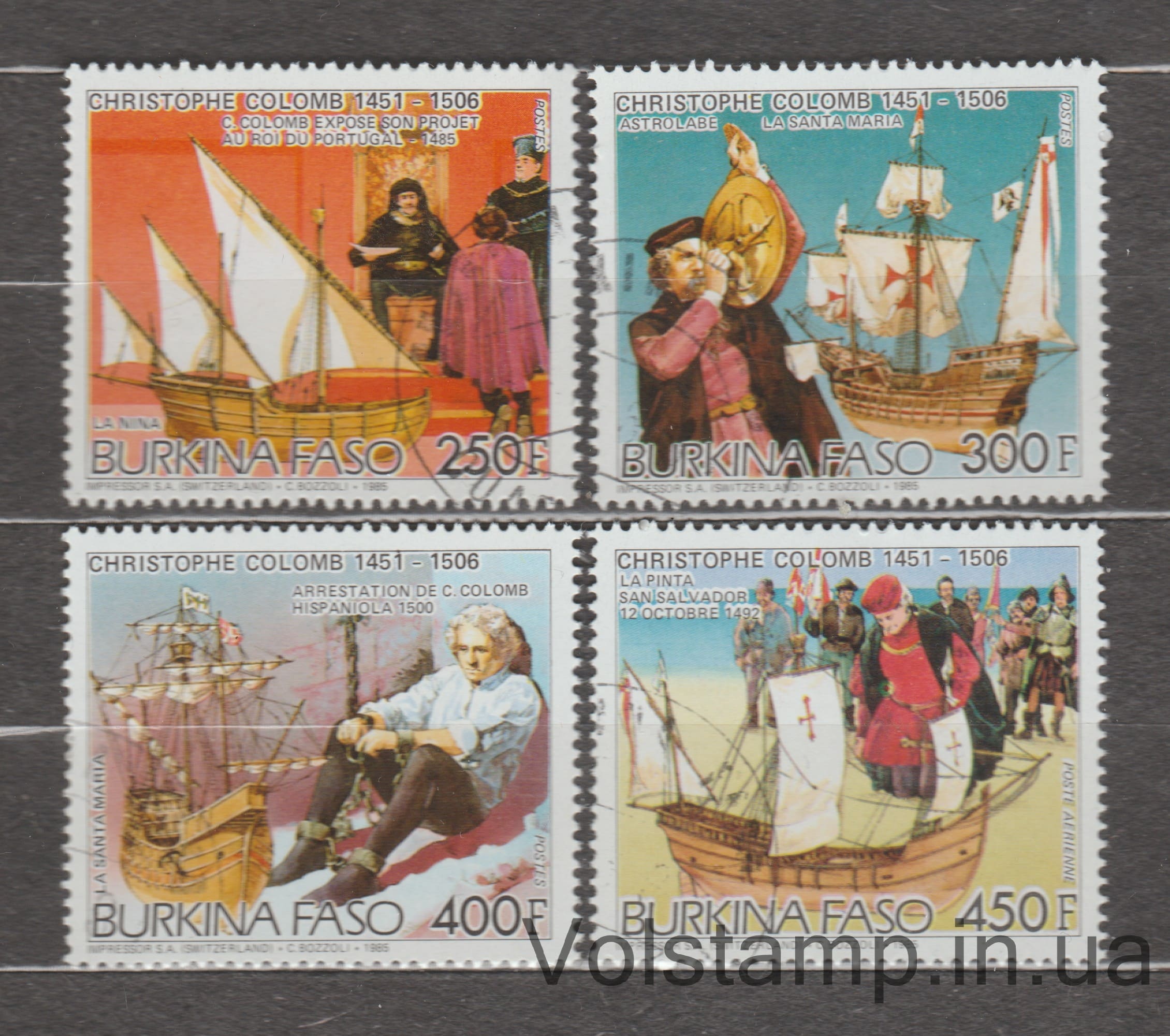 Буркина Фасо Серия марок (Христофор Колумб) Гашеная №1087-1090 1986 Буркина Фасо Серия марок (Христофор Колумб) Гашеная №1087-1090