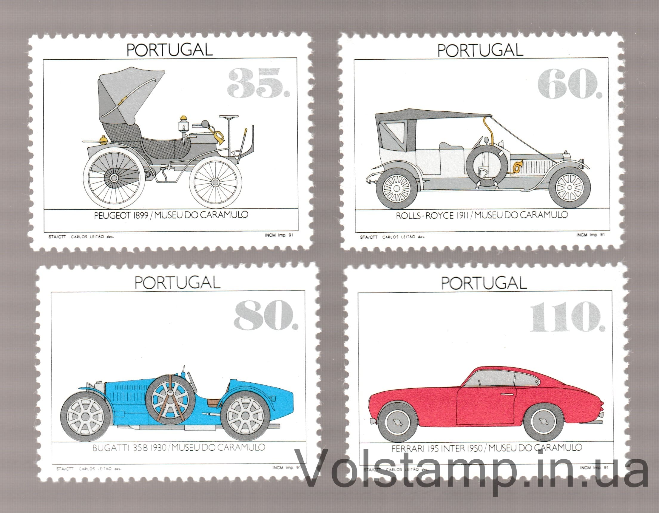 Португалия Серия марок (Автомобильный музей Карамуло) MNH №1888-1891 1991 Португалия Серия марок (Автомобильный музей Карамуло) MNH №1888-1891