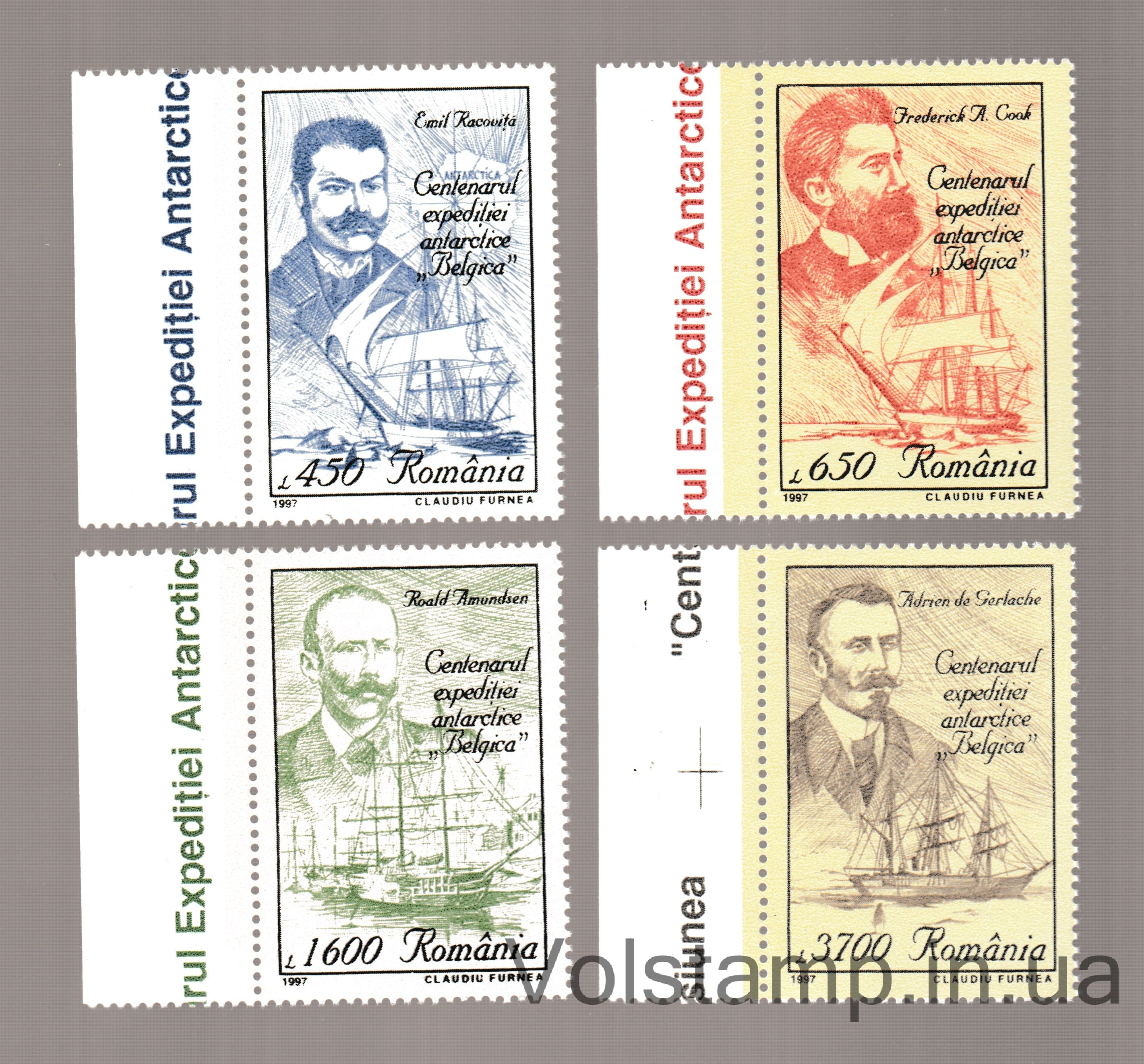 Romania Stamp Series (Belgian Antarctic Expedition) MNH №5276-5279 1997 Romania Stamp Series (Belgian Antarctic Expedition) MNH №5276-5279