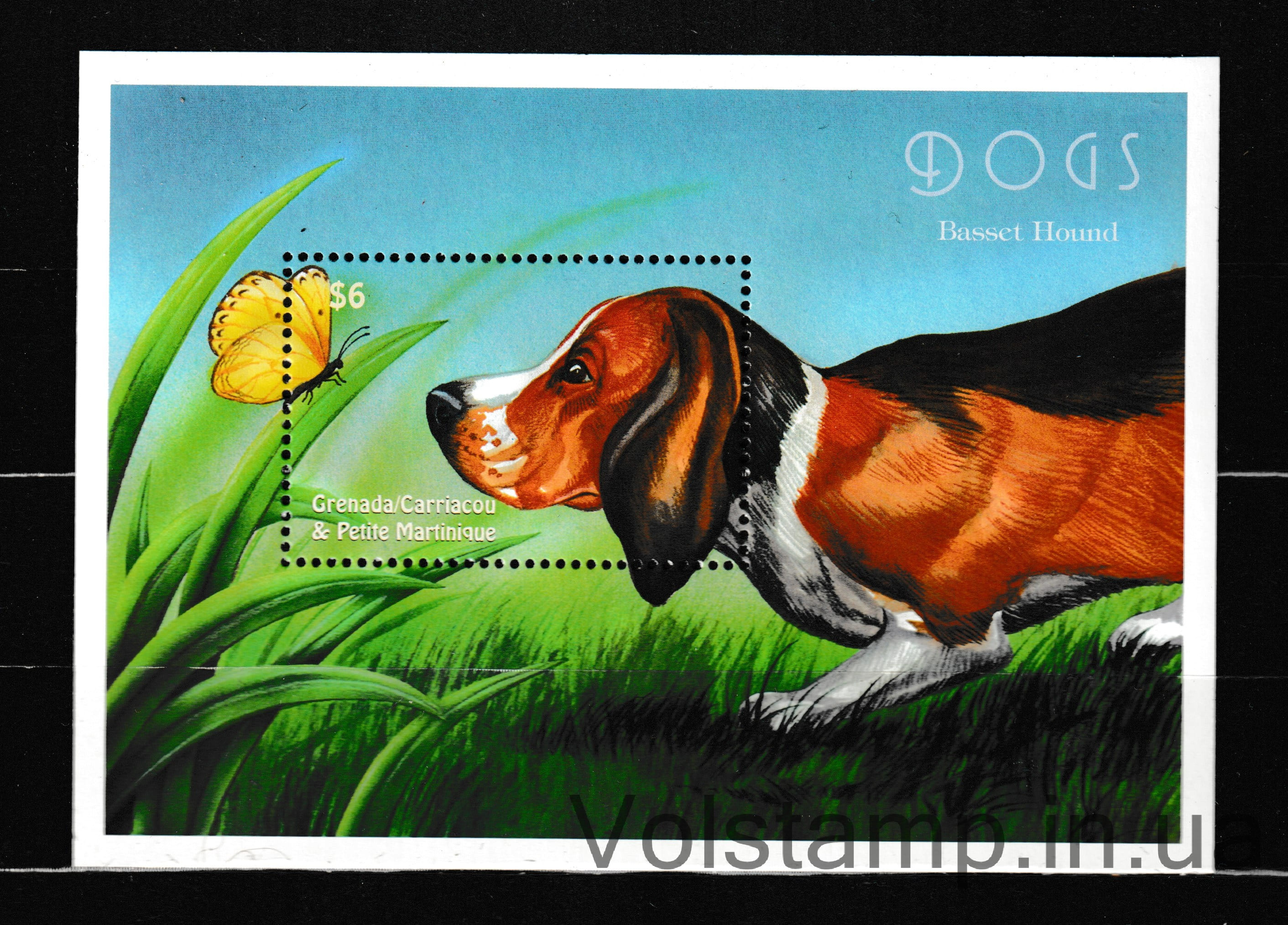 Grenada Carriacou and Petite Martinique Block (Basset Hound) MNH №BL487 2000 Grenada Carriacou and Petite Martinique Block (Basset Hound) MNH №BL487