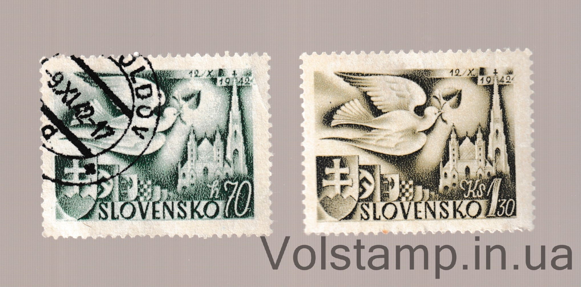 1942 Словаччина Неповна серія марок (Поштовий конгрес) Гашена + MH №102-103