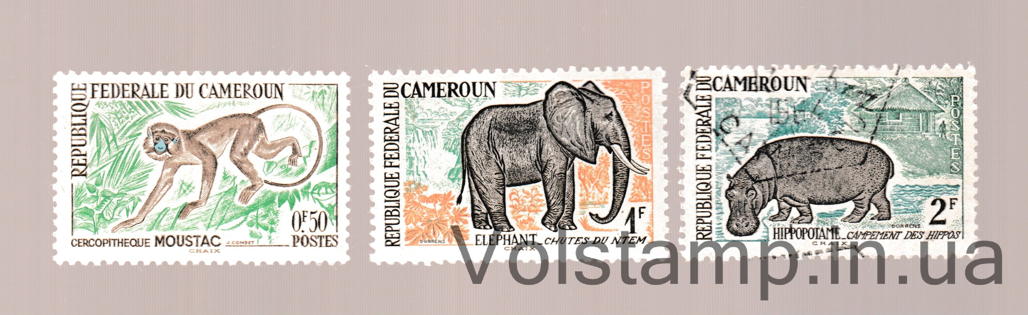Камерун Неполная серия марок (Местные животные) MNH + Гашеная №355-356, 358 1962 Камерун Неполная серия марок (Местные животные) MNH + Гашеная №355-356, 358