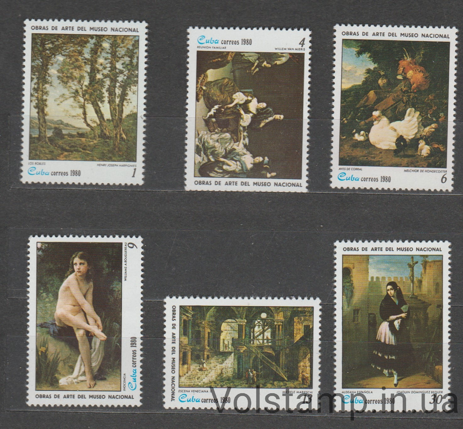 1976 Cuba Stamp Series (Painting, Museum) MNH №2463-2468