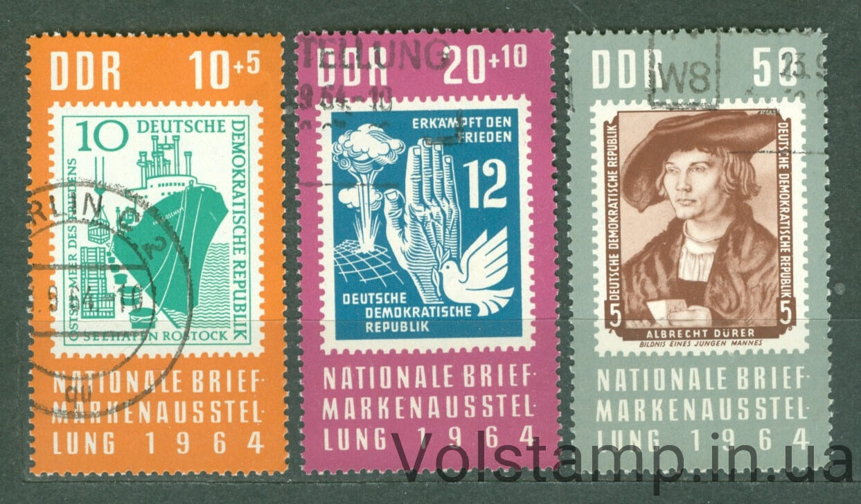 1964 ГДР Серия марок (Выставка марок 1961 года, марка на марке) Гашеные №1056-1058