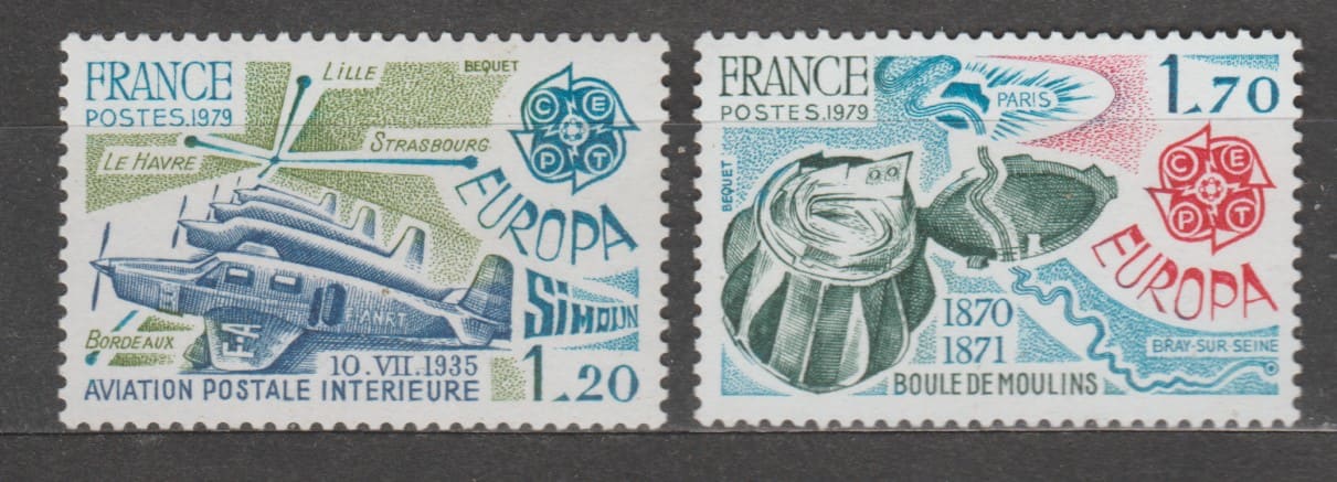 1979 France Stamp Series (Space, Aviation, Europe (CEPT)) MNH №2046-2047
