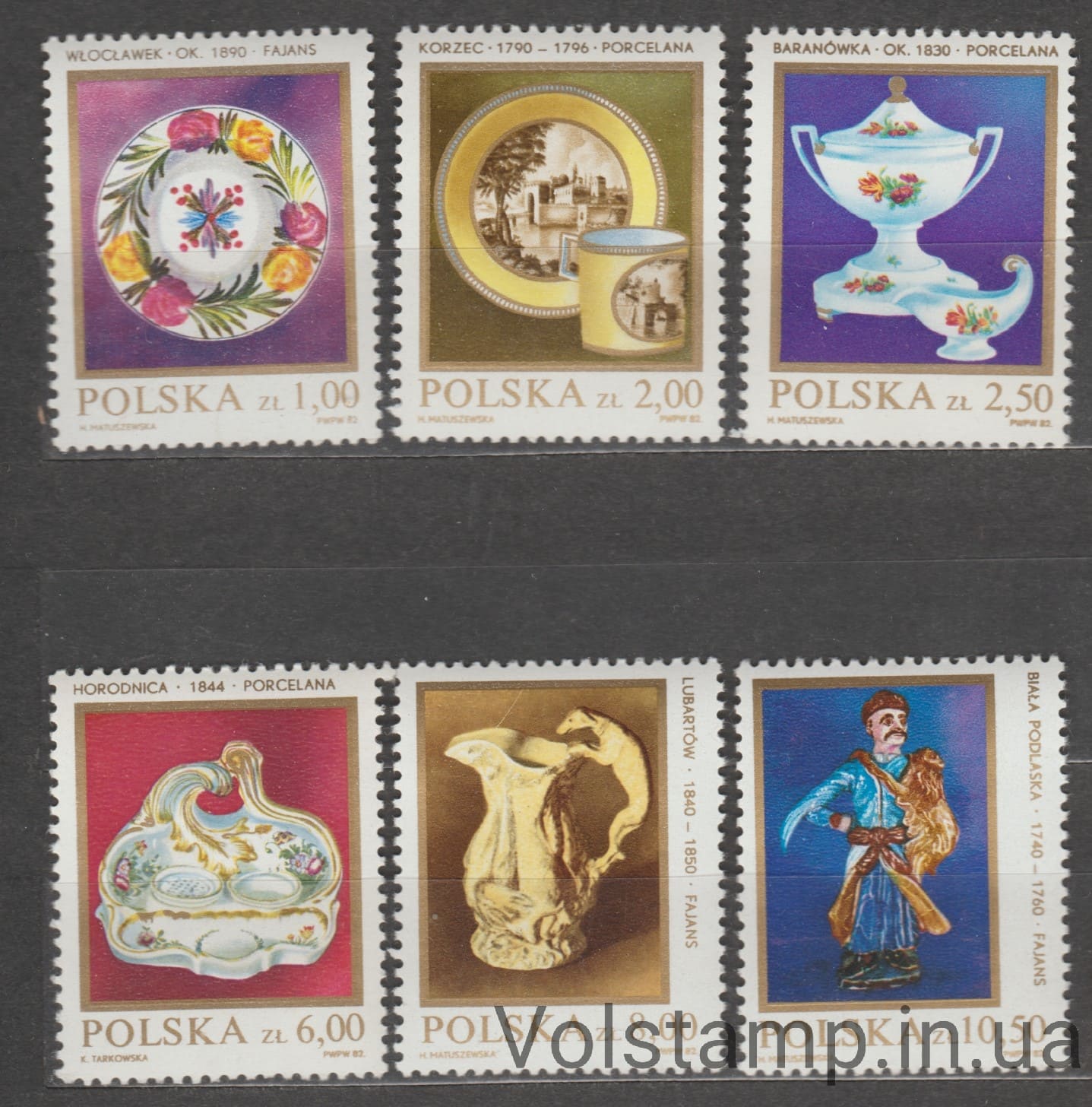 1982 Польша Серия марок (Польская керамика) MNH №2793-2798