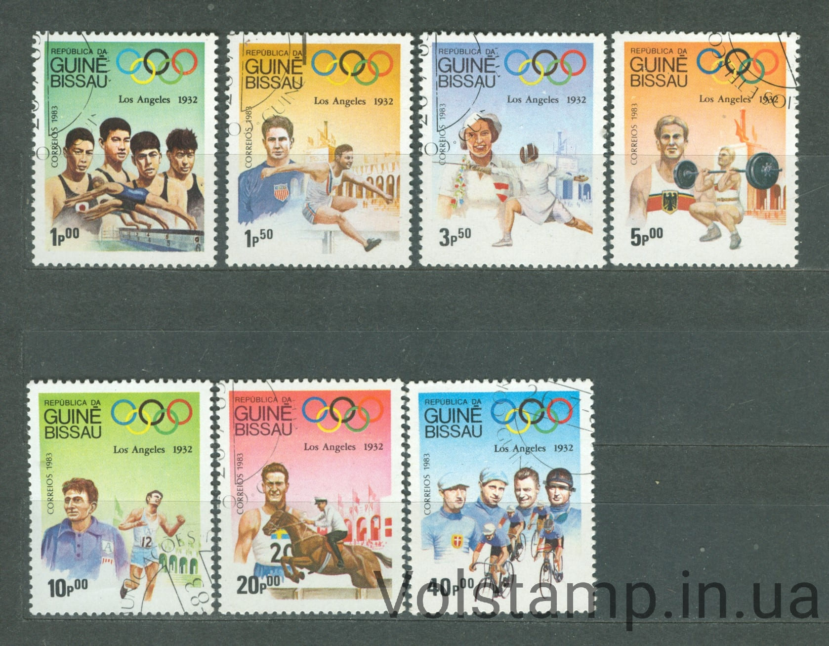1983 Гвинея-Бисау Серия марок (Летние Олимпийские игры 1984 года – Лос-Анджелес (I)) Гашеные №690-696