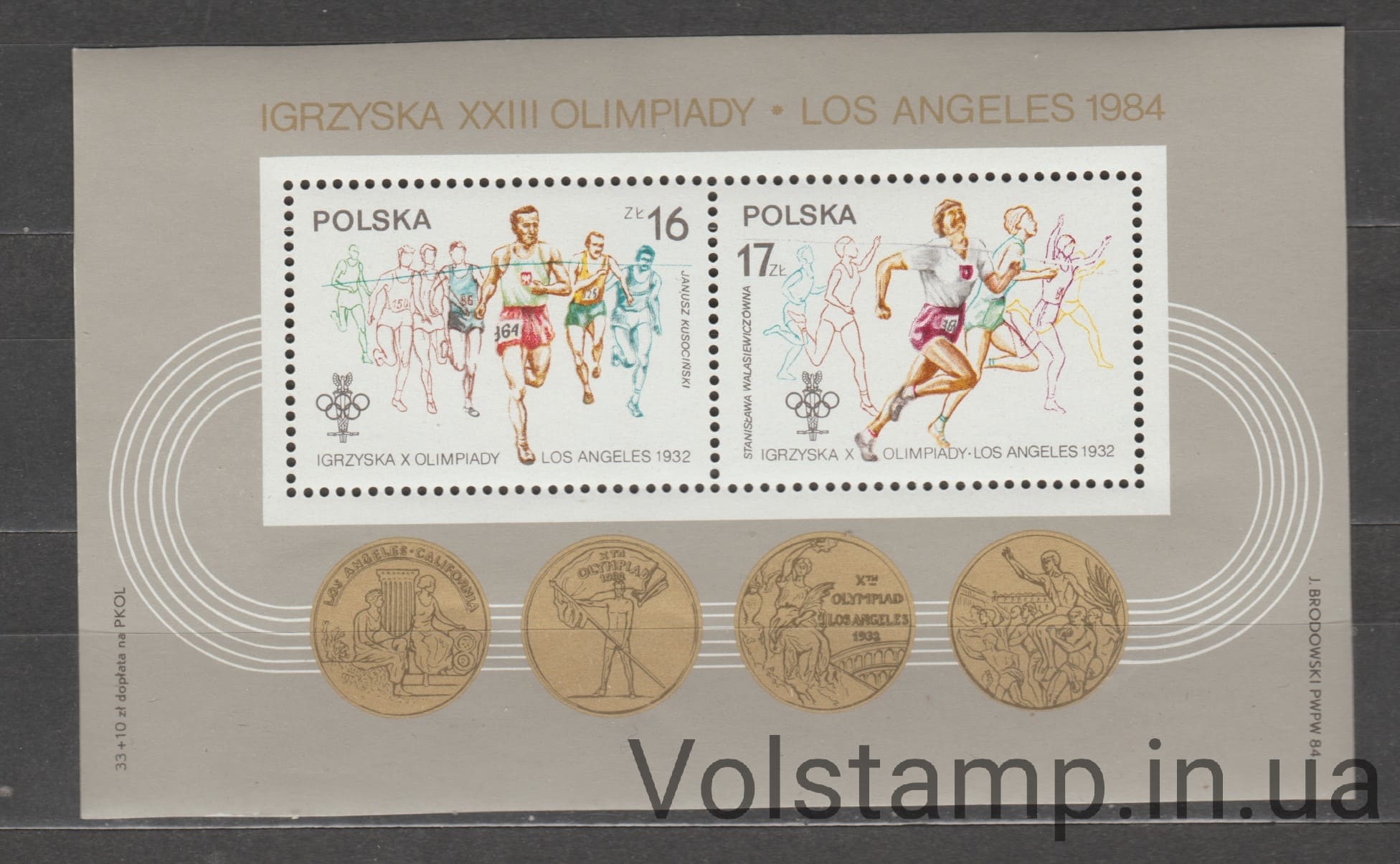 1984 Польша Блок (Спорт, Олимпийские игры 1984 года – Лос-Анджелес и Сараево) MNH №БЛ94