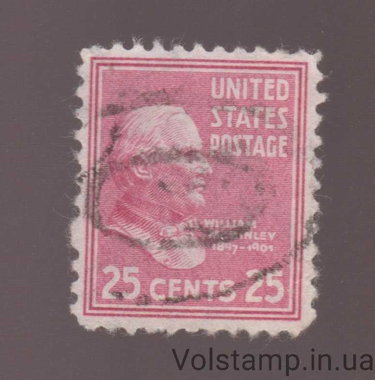 1938 США Марка (Уильям МакКинли (1843–1901), 25-й президент США.) Гашеная №436