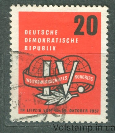 1957 ГДР Марка (Рабочий конгресс) Гашеная №595