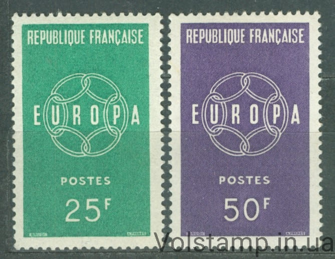 1959 Франция Серия марок (Европа (C.E.P.T.) 1959 - Цепь) MNH №1262-1263