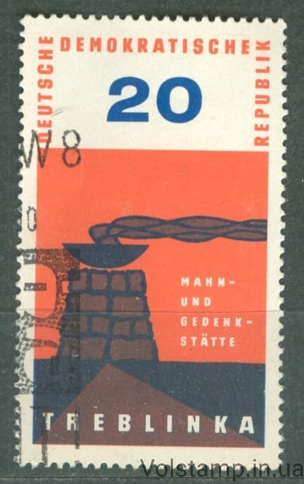1963 ГДР Марка (Памятник Треблинка) Гашеная №975