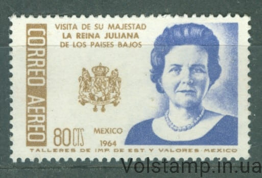1964 Мексика Марка (Королева Юлиана) MNH №1169
