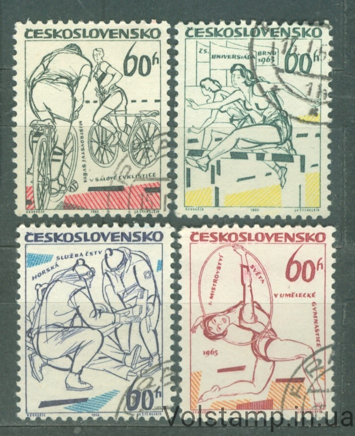 1965 Чехословакия Серия марок (Спорт, велоспорт) Гашеные №1504-1507