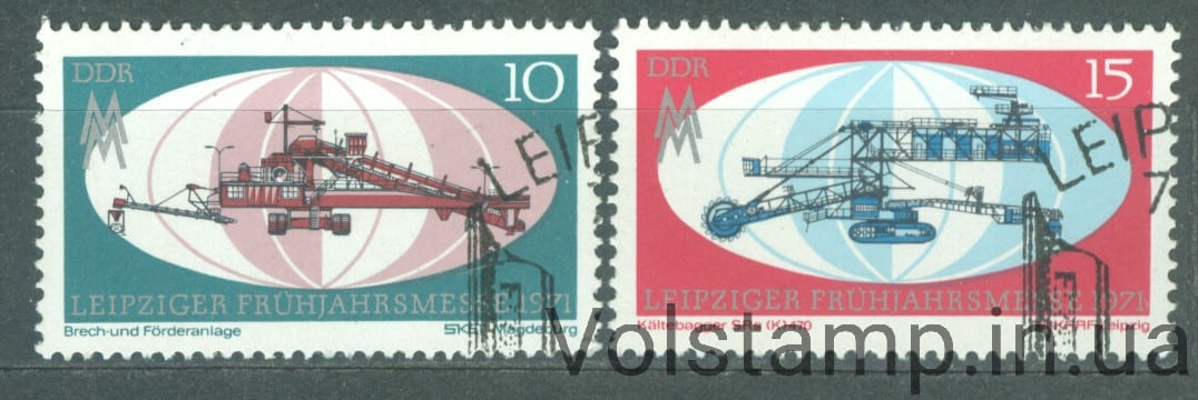 1971 ГДР Серия марок (Самоходная дробильно-транспортная система) Гашеные №1653-1654