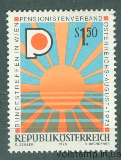 1975 Австрия Марка (Национальное собрание Австрийского союза пенсионеров по старости) MNH №1490