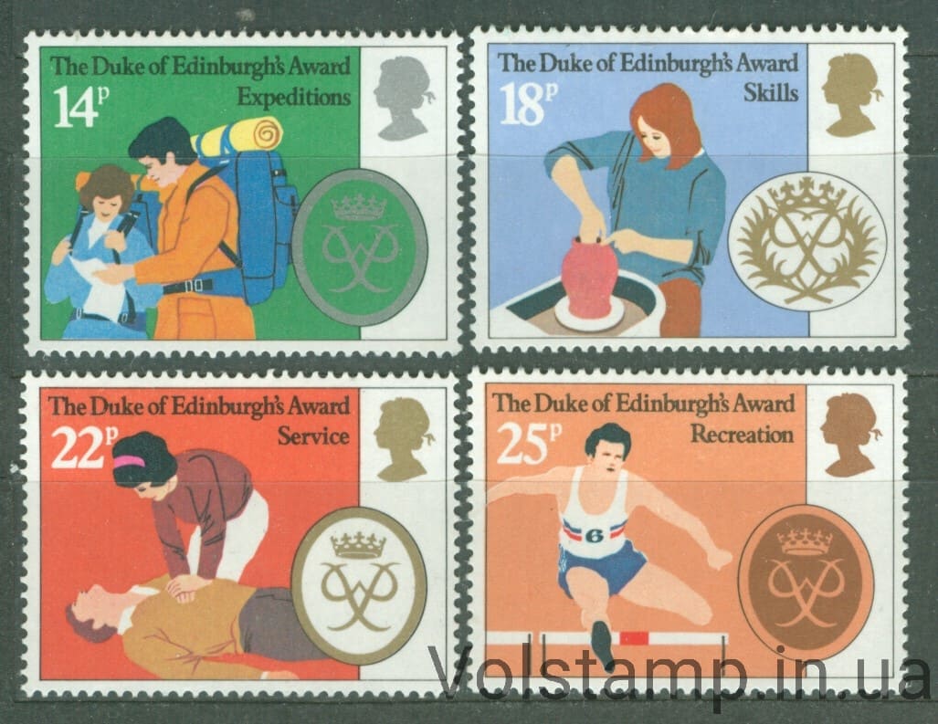 1981 Великобритания Серия марок (25 лет со дня вручения наград герцогу Эдинбургскому) MNH №886-889