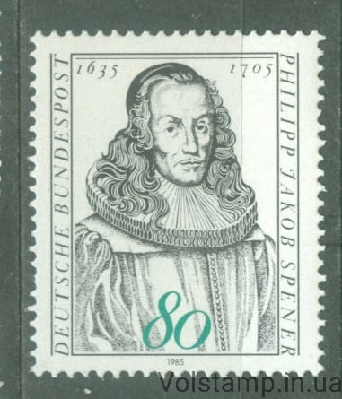 1985 Германия, Федеративная Республика Марка (350 лет со дня рождения Филиппа Якоба Шпенера) MNH №1235