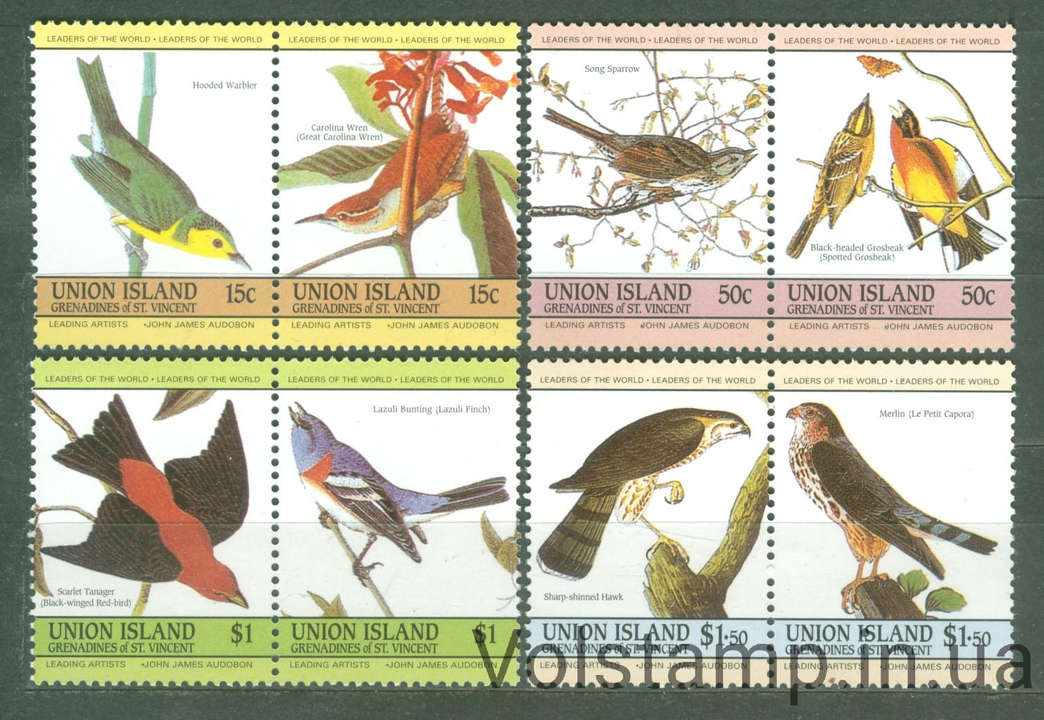 1985 Гренадины Сент-Винсента, Юнион Серия марок (Птицы) MNH №78-85