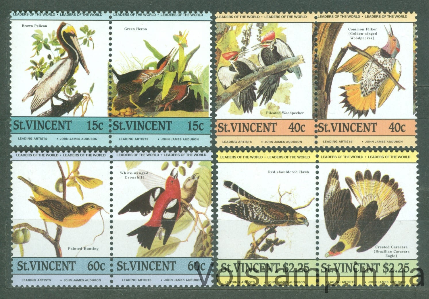 1985 Сент-Винсент и Гренадины Серия марок (Бурый пеликан, цапля) MNH №790-797