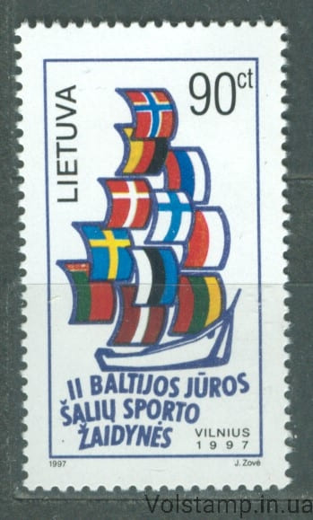 1997 Литва Марка (Корабль с флагами) MNH №644