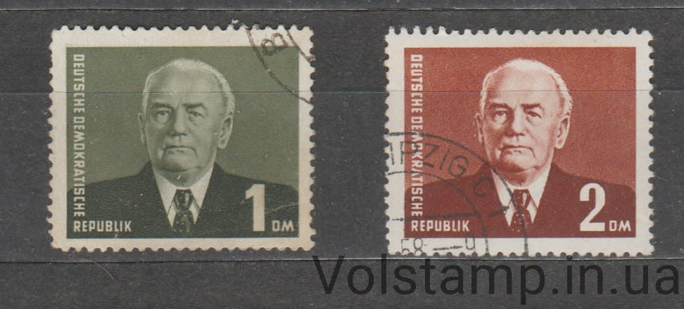 1958 GDR Stamp series (Wilhelm Pieck, personality) Used №622-623