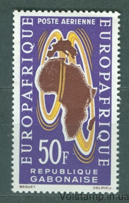 1963 Габон Марка (Евроафриканский выпуск, карта) MNH №191