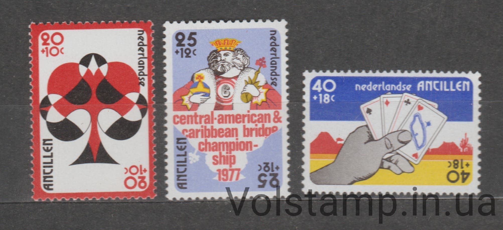 1977 Нидерландские Антильские Острова Серия марок (Чемпионат Центральной Америки и Карибского бассейна по бриджу) MNH №329-331