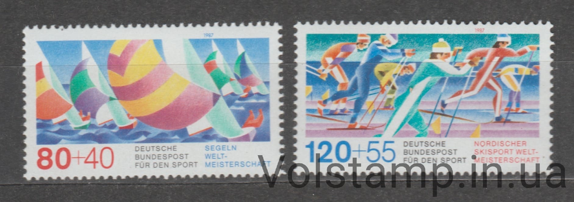 1987 Германия, Федеративная Республика Серия марок (Спортивная помощь, корабли) MNH №1310-1311