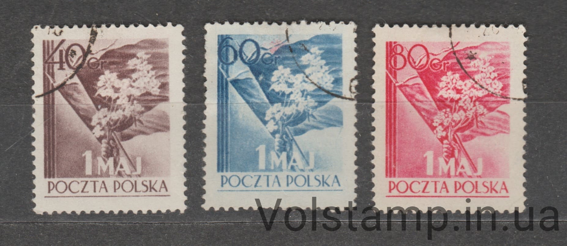 1954 Польша Серия марок (День Труда) Гашеные №842-844