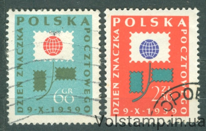 1959 Poland Series of stamps (Stylized flower, made of stamps) Used №1125-1126