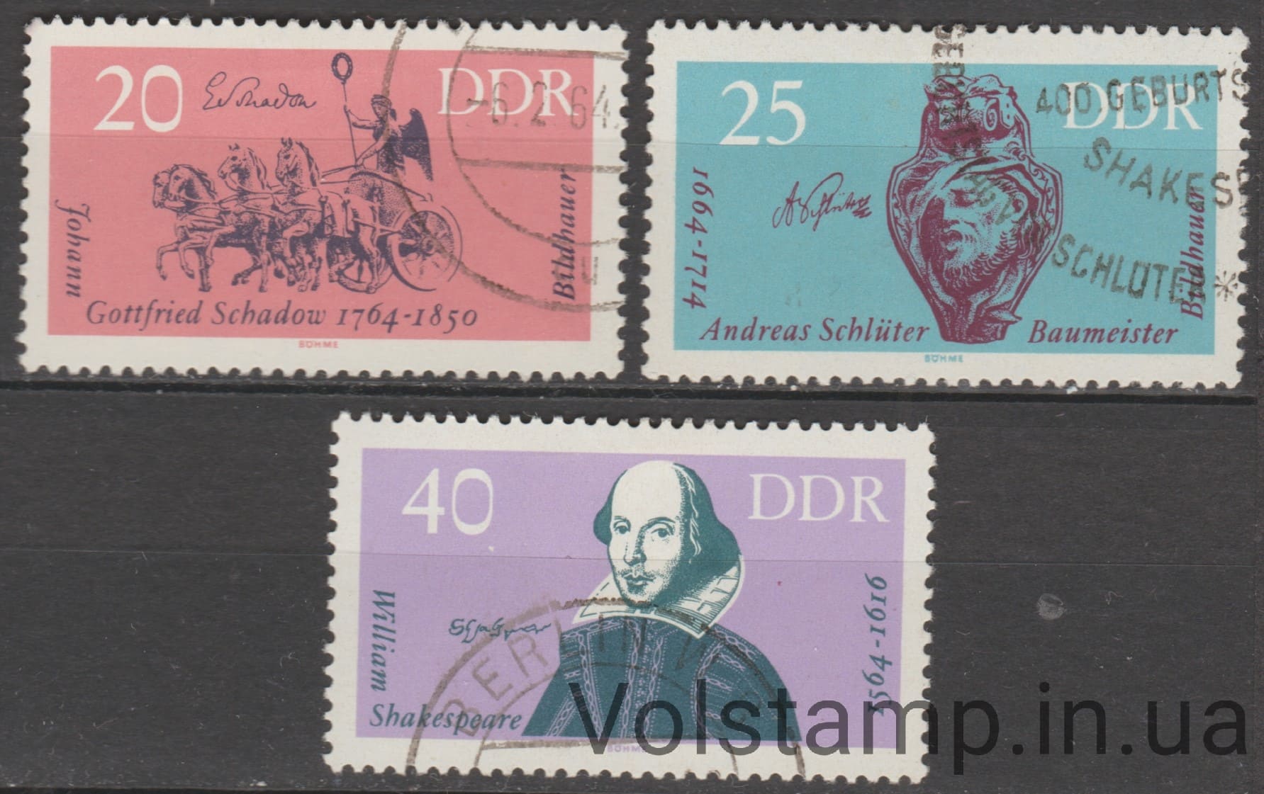 1964 ГДР Серия марок (Известные художники) Гашеные №1009-1011