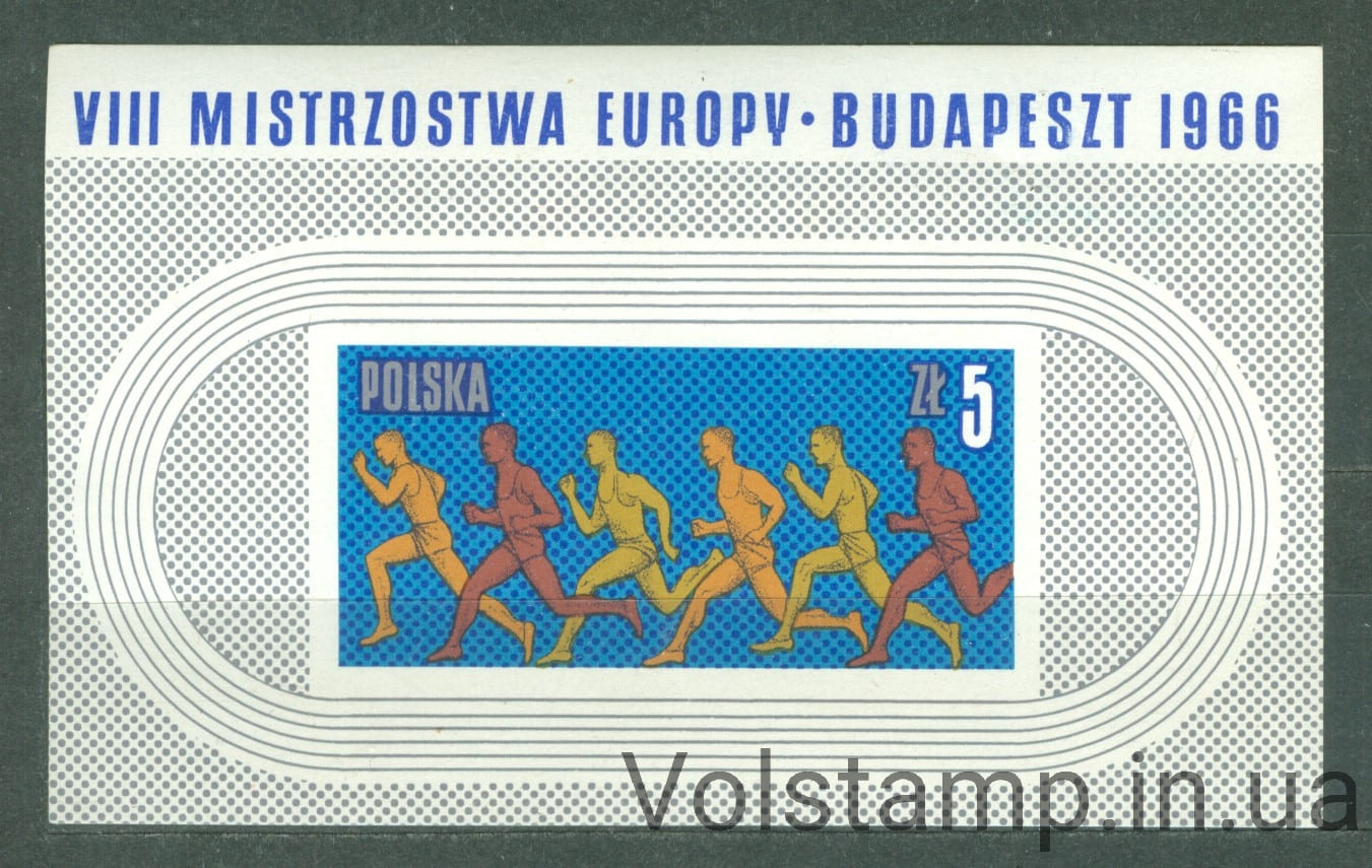 Польша Блок (Чемпионат Европы по легкой атлетике, Будапешт.) MNH №Блок 39 1966 Польша Блок (Чемпионат Европы по легкой атлетике, Будапешт.) MNH №Блок 39