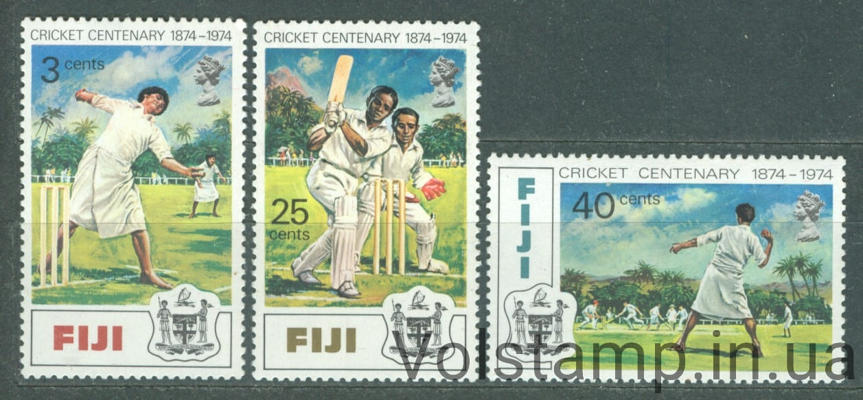 1974 Фиджи Серия марок (Столетие крикета) MNH №317-319