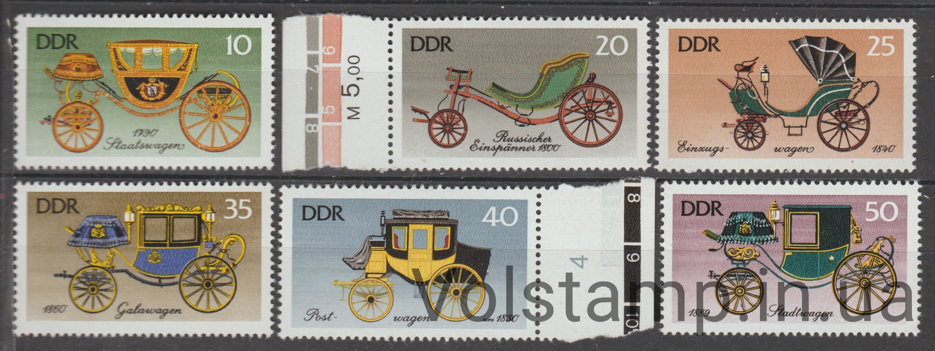 1976 ГДР Серия марок (Государственная карета (ок. 1790 г.)) MNH №2147-2152