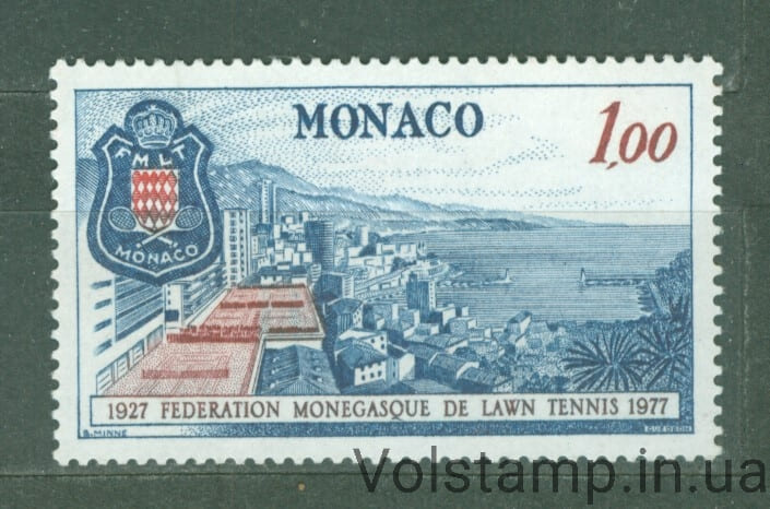 1977 Монако Марка (50 лет Федерации тенниса Монако) MNH №1297