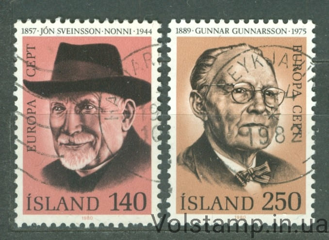 1980 Iceland Series of stamps (Europa (C.E.P.T.) 1980 - Personalities) Used №552-553