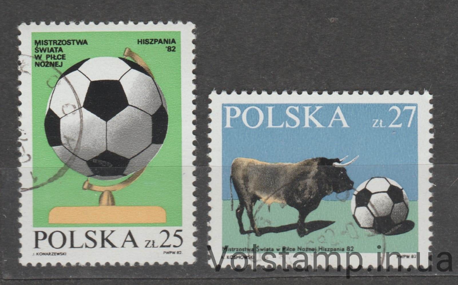 1982 Poland Stamp Series (Sport, 1982 FIFA World Cup - Spain) Used №2812-2813