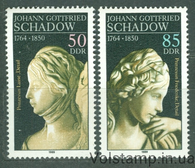1989 ГДР Серия марок (225 лет со дня рождения Иоганна Готфрида Шадова) MNH №3250-3251