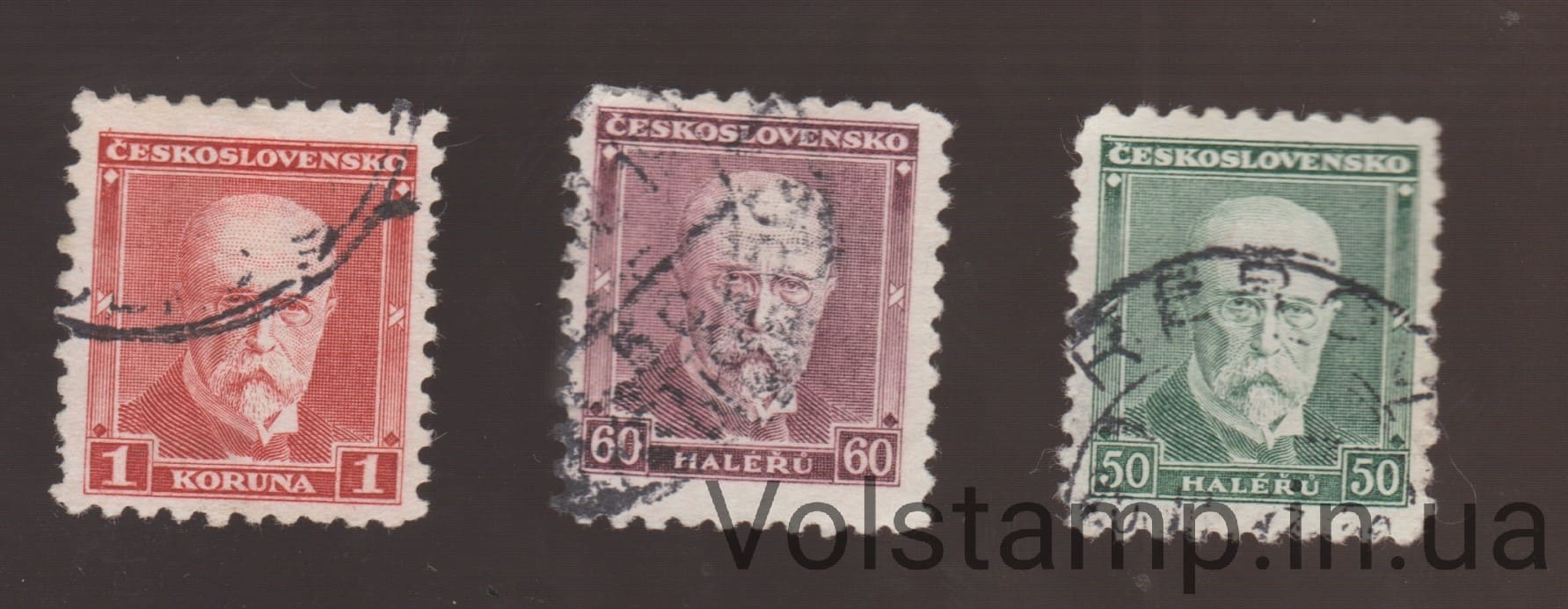 1930 Чехословакия Серия марок (Томаш Гарриг Масарик (1850-1937), президент) Гашеные №295-297