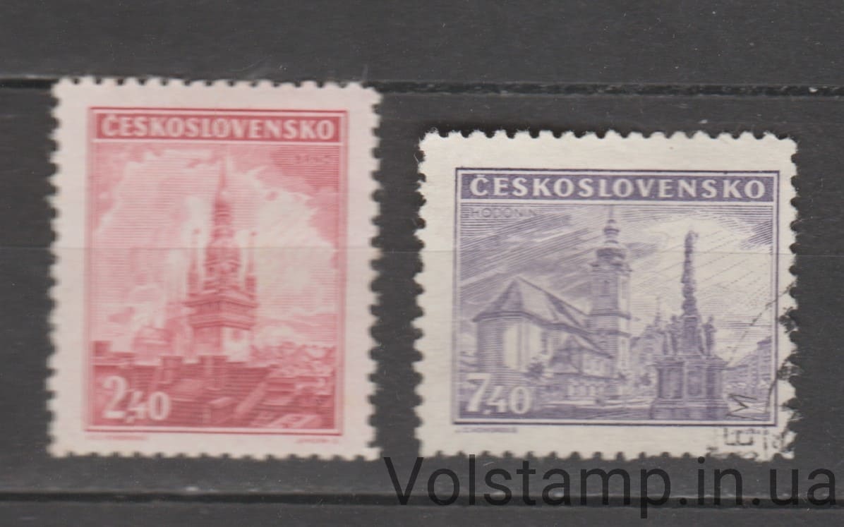 1946 Чехословакия Серия марок (Замки, пейзажи и города) Гашеные №502-503