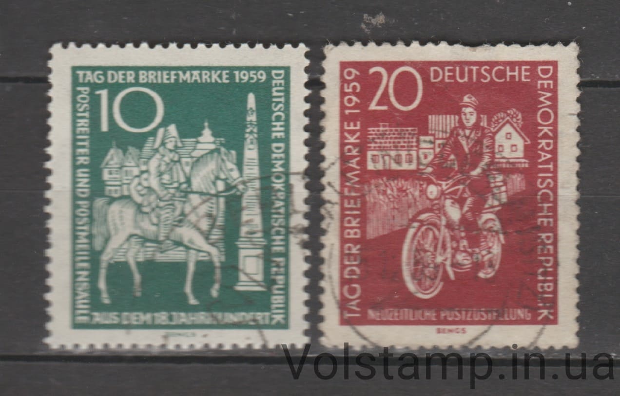 1959 ГДР Серия марок (Вкладка «Публикация», мотоцикл, лошадь) Гашеные №735-736