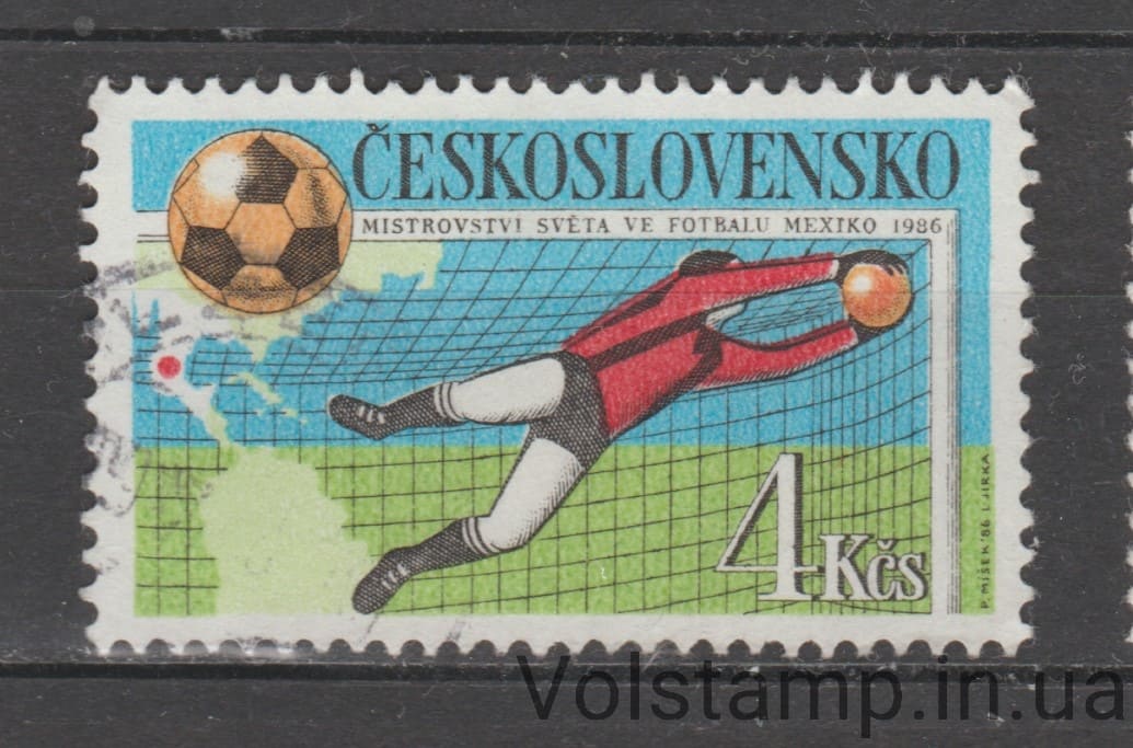 1986 Czechoslovakia Stamp (1986 FIFA World Cup - Mexico.) Used №2862